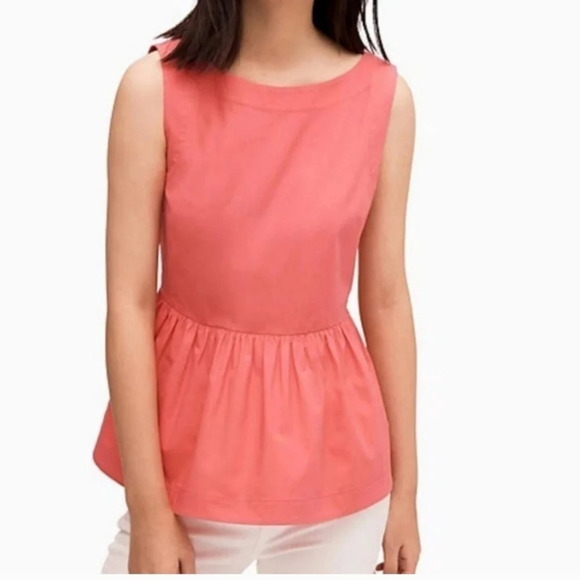 Kate Spade Shore Thing Button Back Peplum Top - Picture 2 of 9